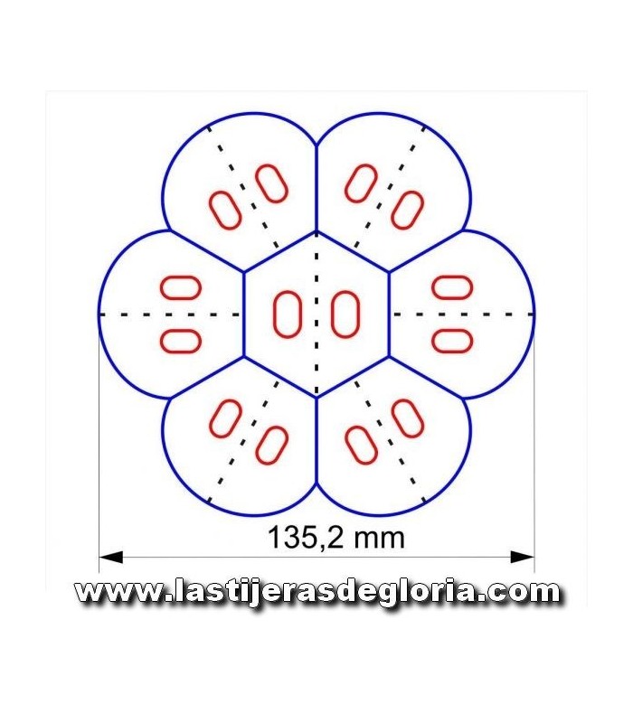 Plantillas reutilizables Plantilla Flower Garden 26 mm 12 pétalos + 2 hexágonos