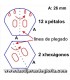 Plantillas reutilizables Plantilla Flower Garden 26 mm 12 pétalos + 2 hexágonos
