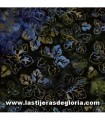 Tela Batik floral tropical azul-verde colección "Paradise Batiks" de Moda Fabrics