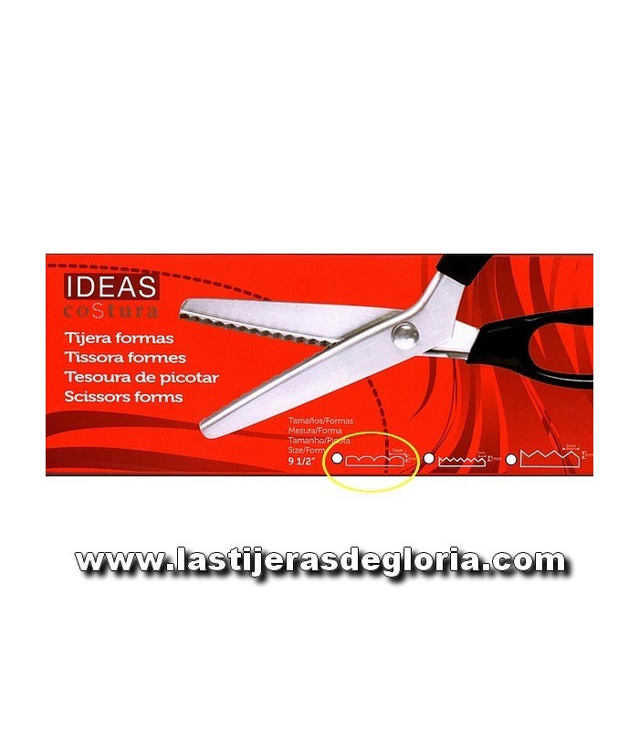 Tijeras Tijera ondulada IDEAS 9 1/2" onda 5 mm.