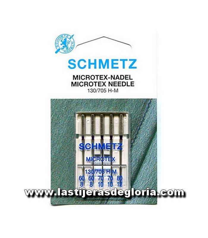 Agujas coser a máquina Agujas variadas SCHMETZ "Microtex" seda y microfibras NM 60-80 130 /705H-M