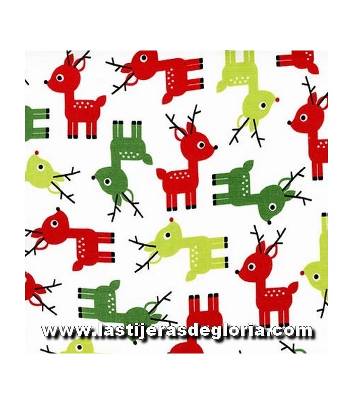 Telas patchwork de Navidad Tela Navidad Renos colección "Jingle 4" de Robert Kaufman