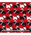 ÚLTIMOS 75 CM. - FINAL PIEZA - Tela Navidad Perritos Scottie colección "Jingle 4" de Robert Kaufman
