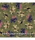 Estampados Tela piezas puzzle sobre verde oliva "Love my Hero" de Quilting Treasures