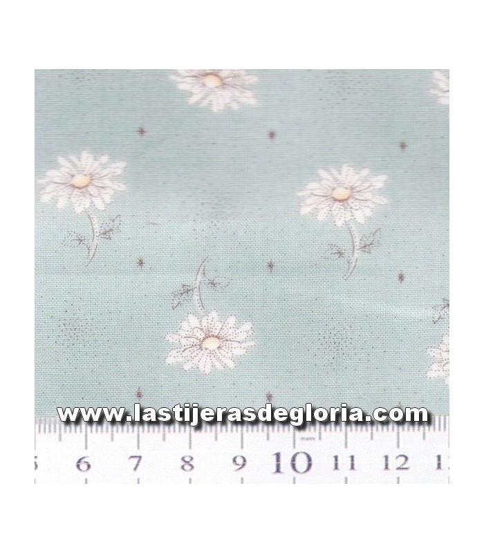 Ds Selection Daiwabo Tela japonesa flores sobre verde Ds Selection Daiwabo
