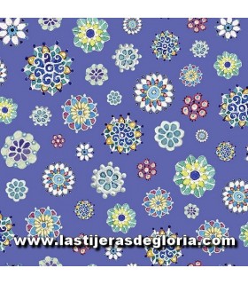 Estampados Tela medallones morado/lirio colección "Mariposa" de Quilting Treasures