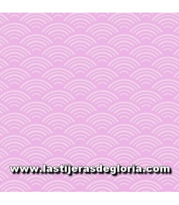 Tela ondas rosa colección "Harmony III" de David Textiles