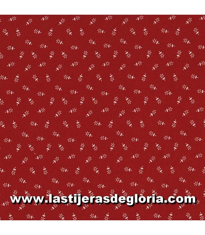 Estampados Tela florecillas sobre rojo colección "Redwork meets Bluework" de RJR