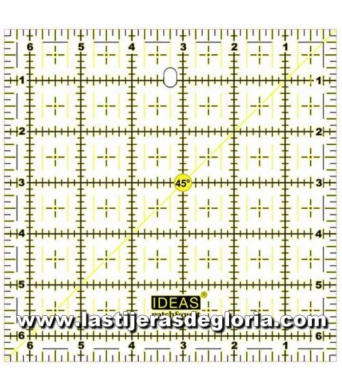 Reglas de Patchwork Regla patchwork pulgadas 6,5" x 6,5" IDEAS