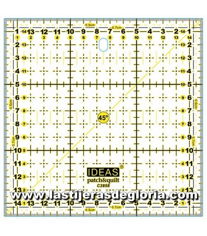 Reglas de Patchwork Regla de patchwork cuadrada 15 x 15 cm. IDEAS Patch