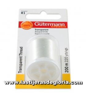 Agujas Hilo invisible transparente Gütermann 200 m. claro