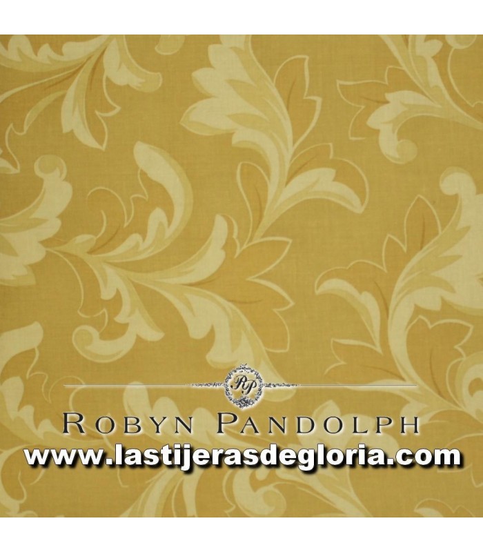 Estampados Tela hojas dorado colección Garden Gate de Robin Pandolph para RJR