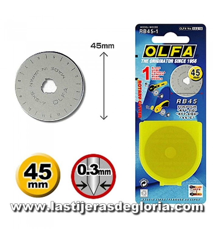 Recambio cuchlla para cuter OLFA 45 mm.