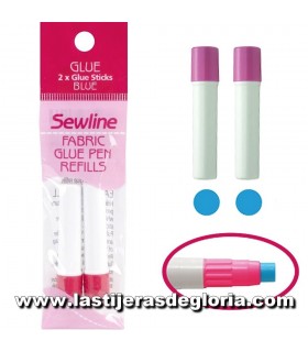 Recambio pegamento en barra SEWLINE color azul blister 2 recambios