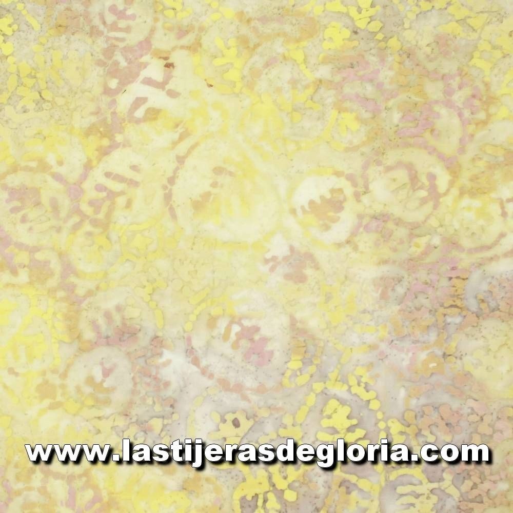 Tela de batik floral amarillo suave cotton batiks john lauden