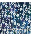 Tela Batik cortina flores sobre azul colección 50's Cotton Batik de John Lauden Fabrics