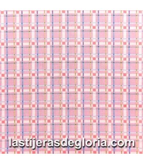 Tela cuadros rosa Infantil Lovely Baby de David Textiles