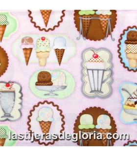 Tela helados sobre rosa colección "What's the Scoop" de SPX Fabrics