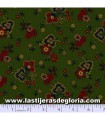 Tela franela floral marrón verde colección Maple Lake Flannels de Pam Buda para Marcus Fabrics