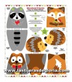 Panel 90 cm. amigos del bosque Snuggle Pillows de Blank Quilting