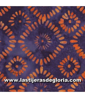 Batiks Tela batik motivos geométricos morado/naranja colección Mango-Tango Java Batiks de Maywood Studio
