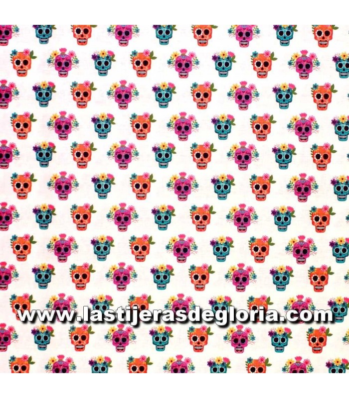 Estampados Tela calaveras multicolor sobre blanco Exclusive Patchwork