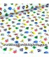 Tela con personajes DISNEY clásicos sobre blanco 100% algodón
