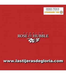 Tela patchwork lisa rojo True Craft Cotton de Rose & Hubble