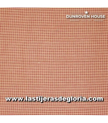 Tela Country cuadros mini rojo-beige colección "Primitive Homespun" de Dunroven House