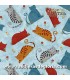 Animales Tela gatos sobre azul cielo colección Colorful Cats de Benartex
