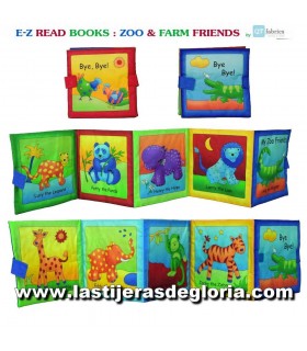 Paneles Panel 90 cm. libros animales zoo y granja Zoo & Farm Friends Book Sew & Go de Quilting Treasures