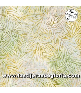 Batiks Tela batik ramas finas verde Meadow colección Fossils and Rocks de Robert Kaufman