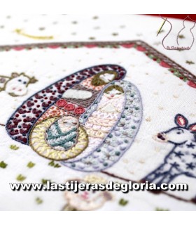 Kits Bordado Tela patchwork topos sobre negro colección DOTY de The World of Patchwork