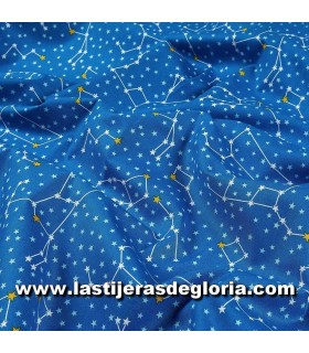 Infantil Tela constelaciones y estrellas sobre azul colección Dino-Sar de Robert Kaufman
