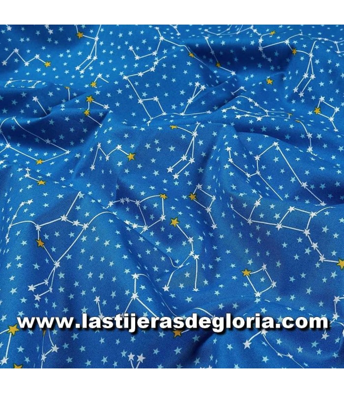Infantil Tela constelaciones y estrellas sobre azul colección Dino-Sar de Robert Kaufman