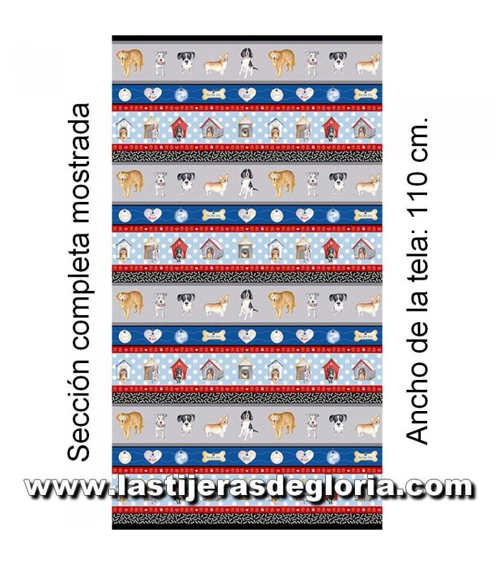 Animales Tela filas perros y accesorios multicolor Think Pawsitive de Benartex