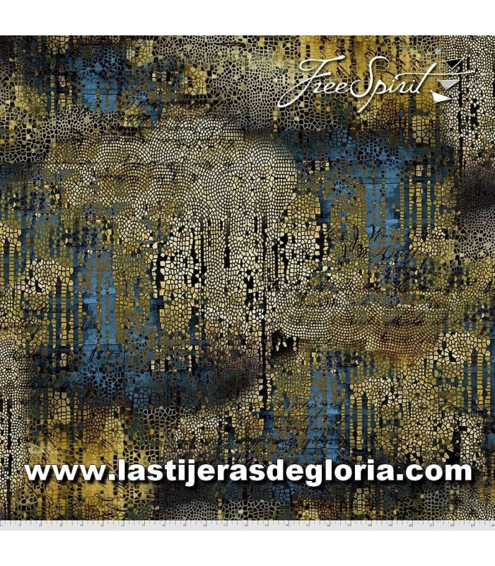 Estampados Tela gold gilded mosaic colección Abandoned 2 Eclectic Elements de Tim Holtz