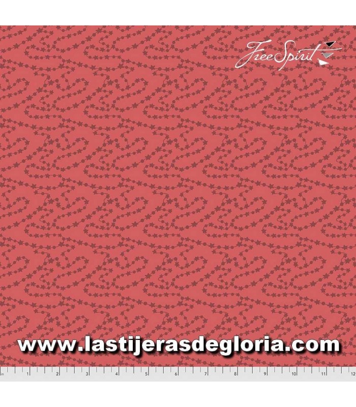 Telas patchwork de Navidad Tela Navidad adornos sobre rojo colección Fa La La de Free Sprit