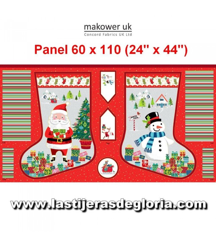 Paneles Panel calcetín Navidad multicolor Santa Express de Makower