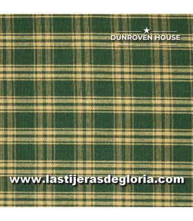 Tela Country cuadros y rayas verde colección Homespun Fabric de Dunroven House