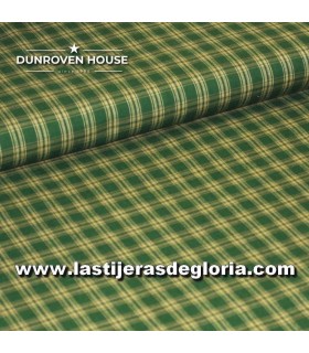 Tela Country cuadros y rayas verde colección Homespun Fabric de Dunroven House