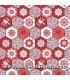 Telas patchwork de Navidad Tela Navidad hexágonos copos nieve y pájaros rojo-blanco colección Winter Garden de Katia Hoffman