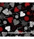 Costura Tela corazones tejidos sobre negro colección All You Knit is Love de Kanvas Studio Fabrics