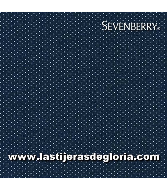 Basic Tela topos mini sobre azul navy colección Printed Broad Cloth de Sevenberry Japan
