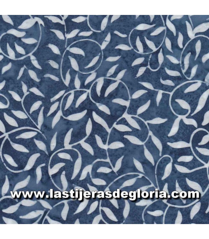 Batiks Tela Batik hojas azul/blanco Color Therapy Batiks de Maywood Studio