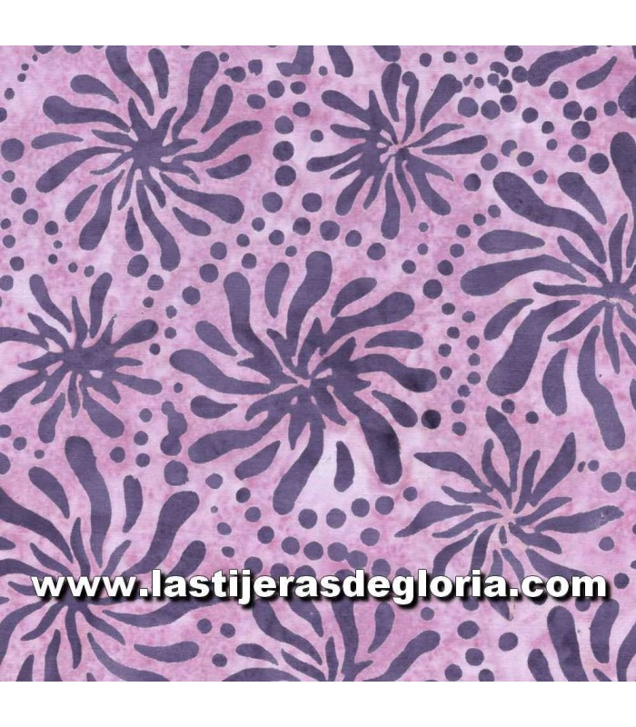 Batiks Tela Batik cristantemos tonos violeta Color Therapy Batiks de Maywood Studio