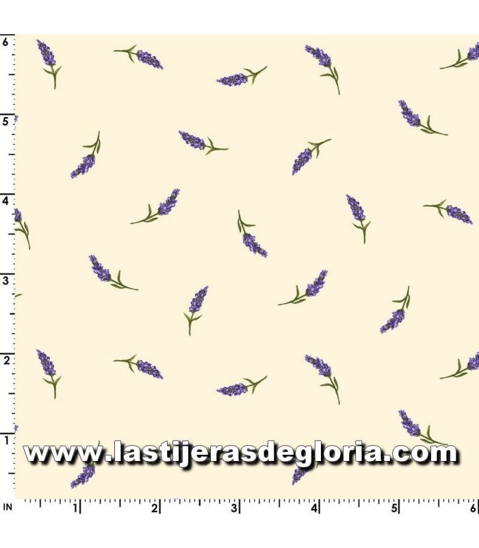 Estampados Tela brotes lavanda sobrre crema Lavender Sachet de Maywood Studio