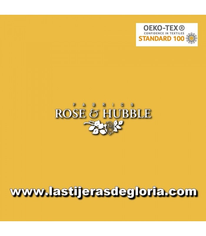 Tela patchwork lisa mostaza dorado True Craft Cotton de Rose & Hubble