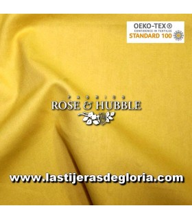 Tela patchwork lisa mostaza dorado True Craft Cotton de Rose & Hubble