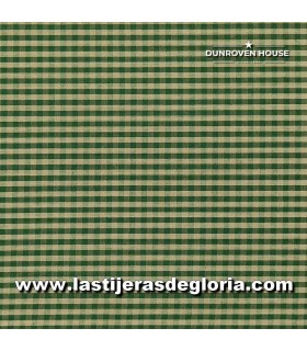 Country Tela Country cuadros pequeños verde sobre trigo Homespun Fabrics de Dunroven House